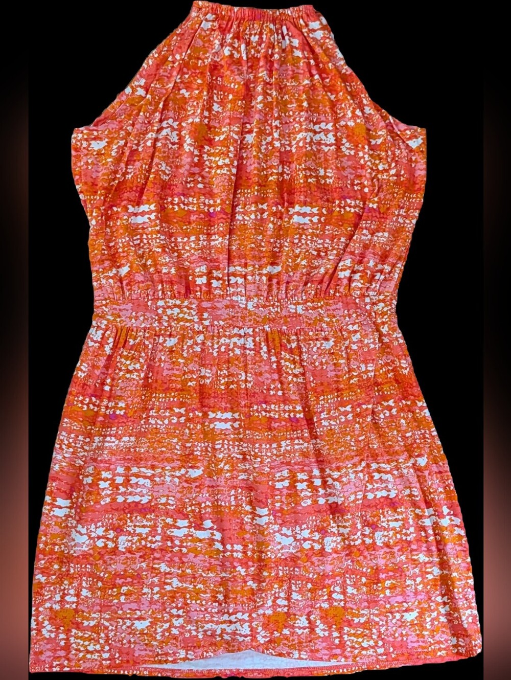 Cynthia Rowley Bright Coral & Pink Abstract Print Dress